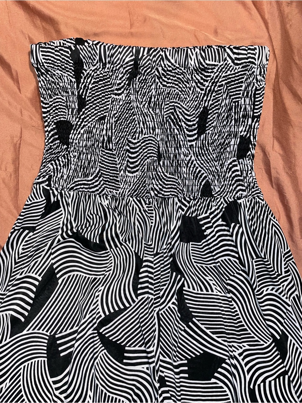 Black and White Strapless Jumpsuit